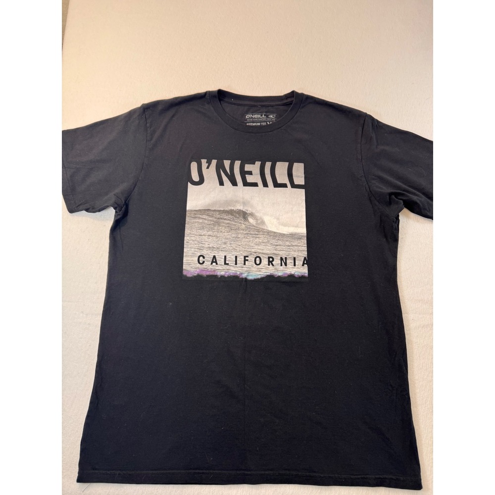 ONeill California Wave Graphic T-Shirt Mens XXL Black Short Sleeve Cotton Tee